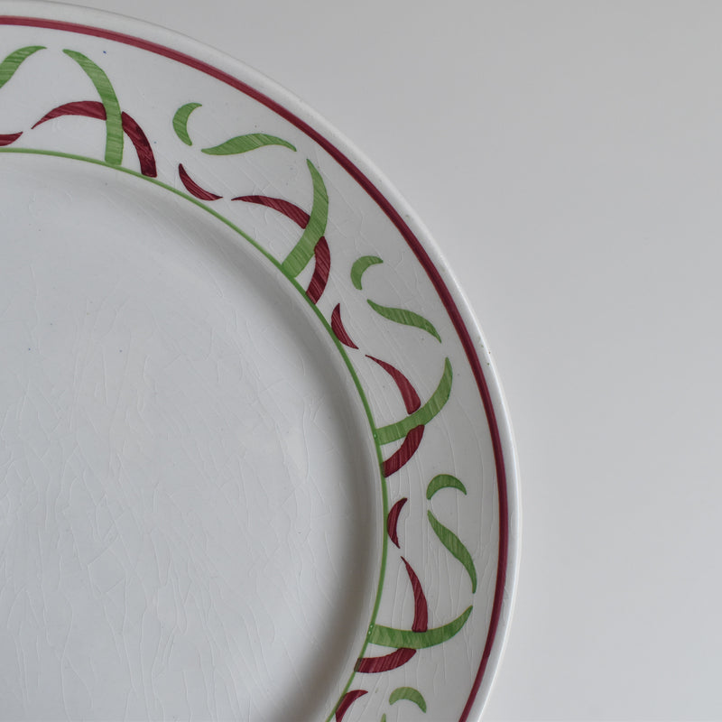 Vintage Plate K&G Luneville Green & Red B