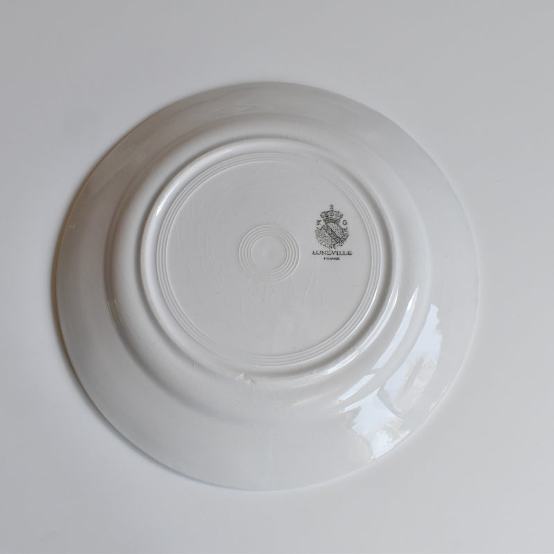 Vintage Plate K&G Luneville Green & Red B
