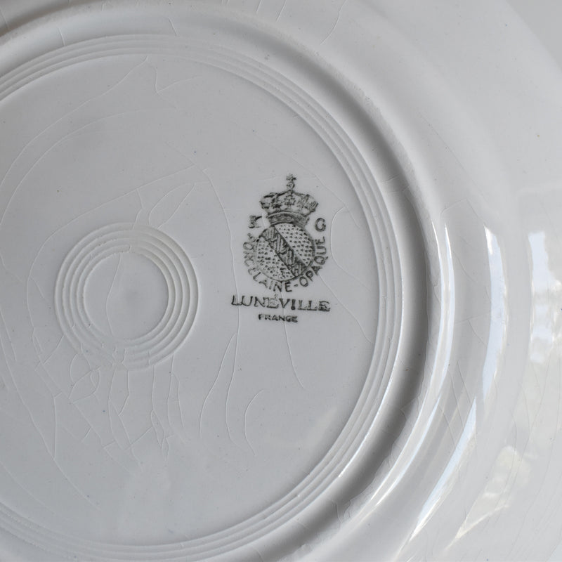 Vintage Plate K&G Luneville Green & Red B