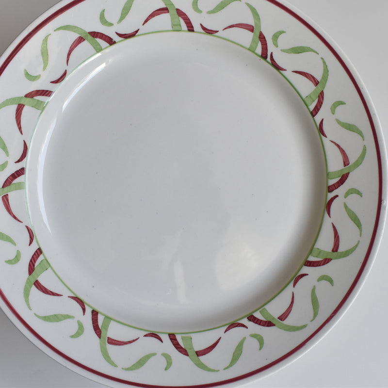 Vintage Plate K&G Luneville Vert & Rouge C