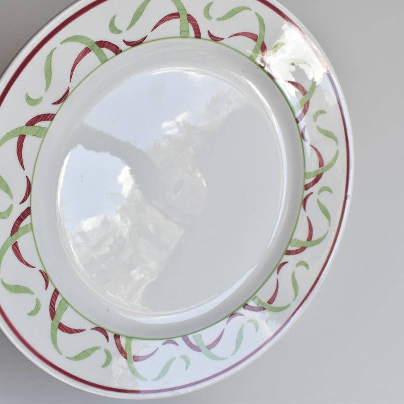 Vintage Plate K&G Luneville Vert & Rouge C