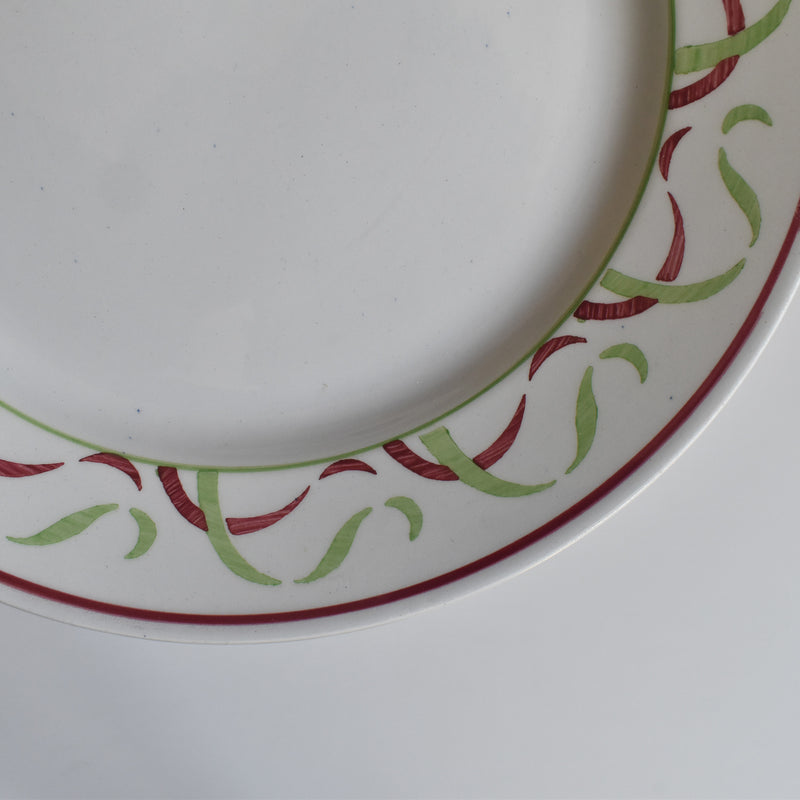 Vintage Plate K&G Luneville Vert & Rouge C