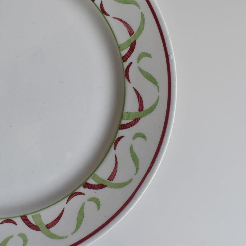 Vintage Plate K&G Luneville Vert & Rouge C