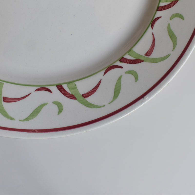 Vintage Plate K&G Luneville Vert & Rouge C