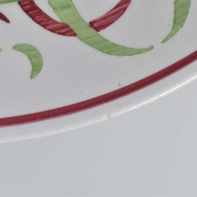 Vintage Plate K&G Luneville Vert & Rouge C