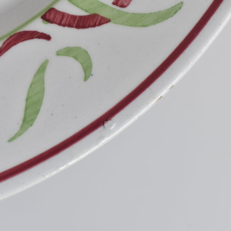 Vintage Plate K&G Luneville Vert & Rouge C