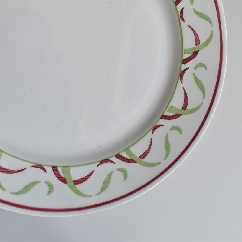 Vintage Plate K&G Luneville Vert & Rouge C