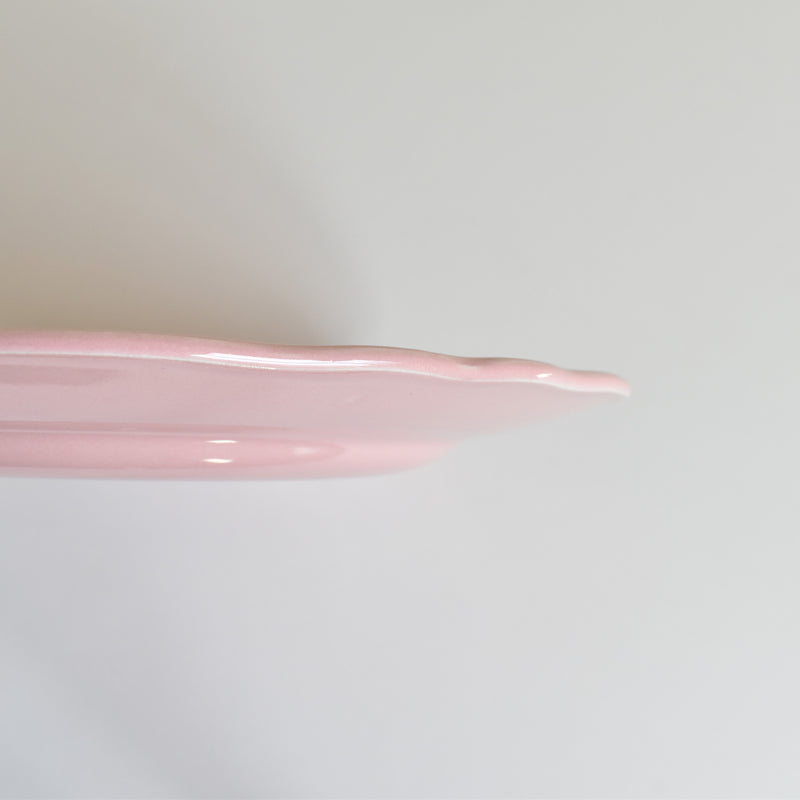 Vintage Plate, Sarreguemines, Rose Rim, Pink A