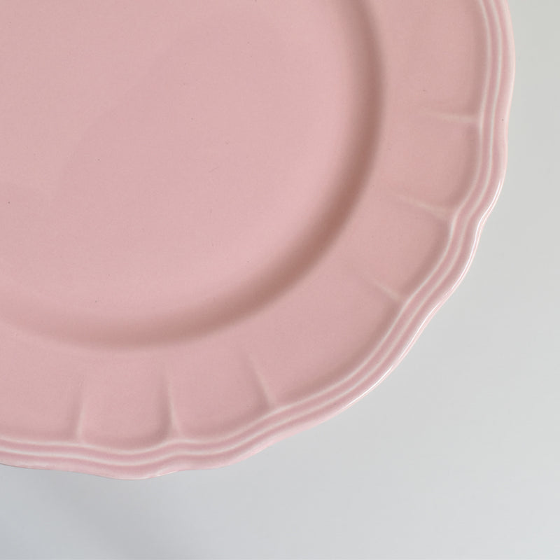Vintage Plate, Sarreguemines, Rose Rim, Pink A