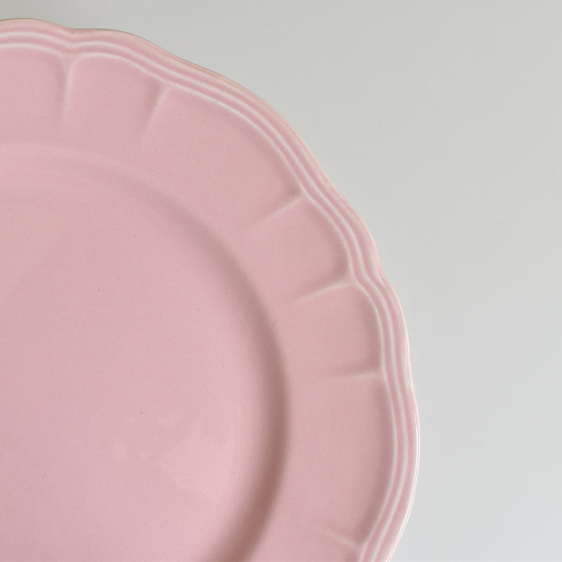 Vintage Plate, Sarreguemines, Rose Rim, Pink A