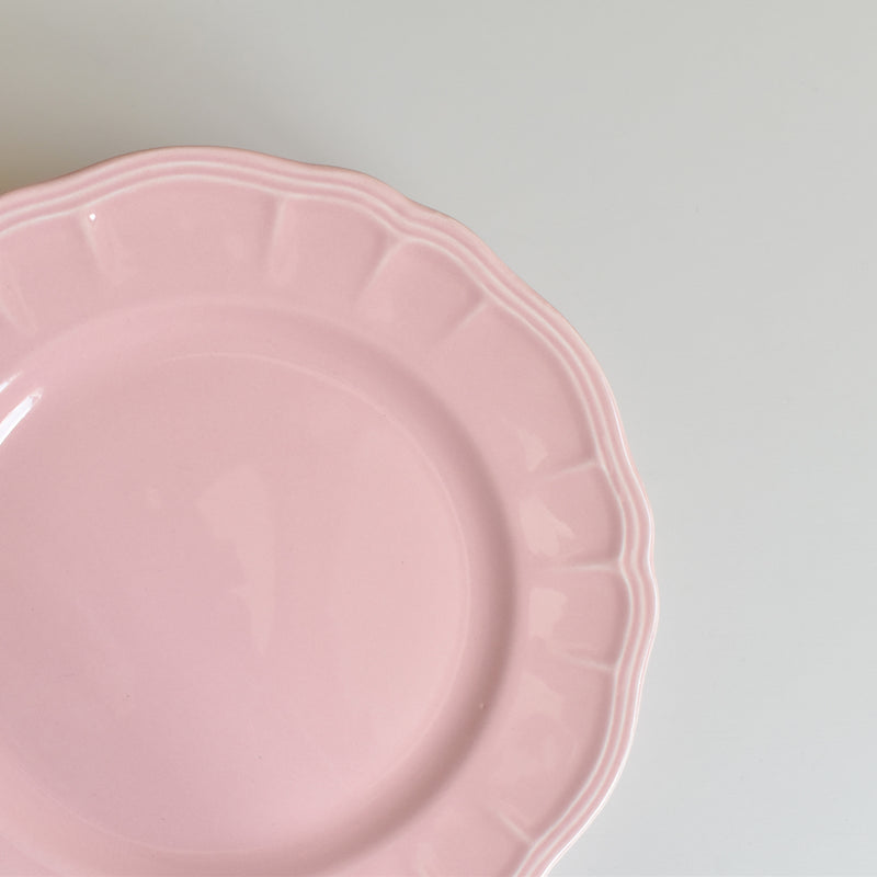 Vintage Plate, Sarreguemines, Rose Rim, Pink A