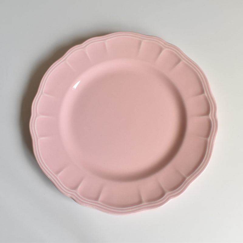 Vintage Plate, Sarreguemines, Rose Rim, Pink A