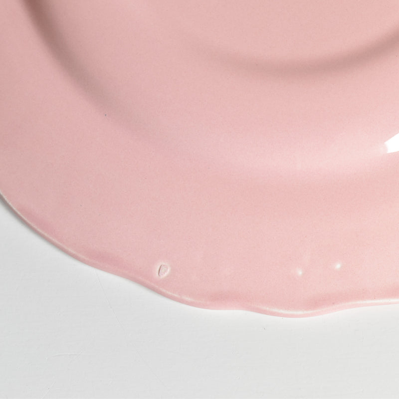 Vintage Plate, Sarreguemines, Rose Rim, Pink A