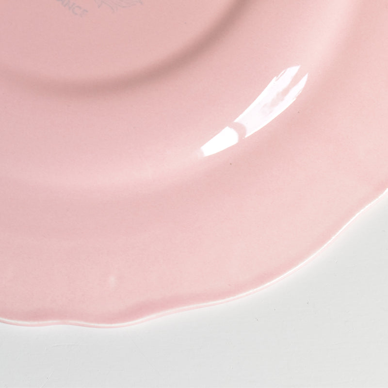 Vintage Plate, Sarreguemines, Rose Rim, Pink A