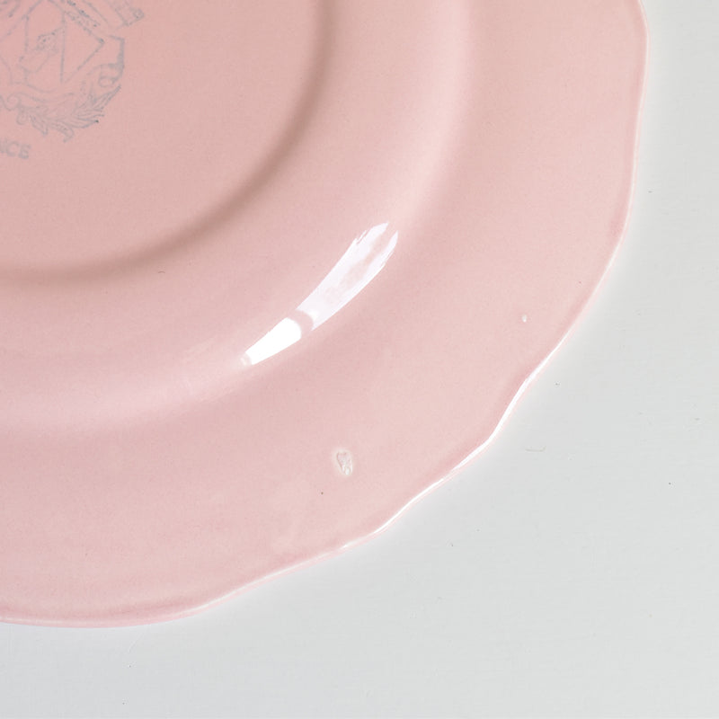 Vintage Plate Saran Petal Rim Pink B