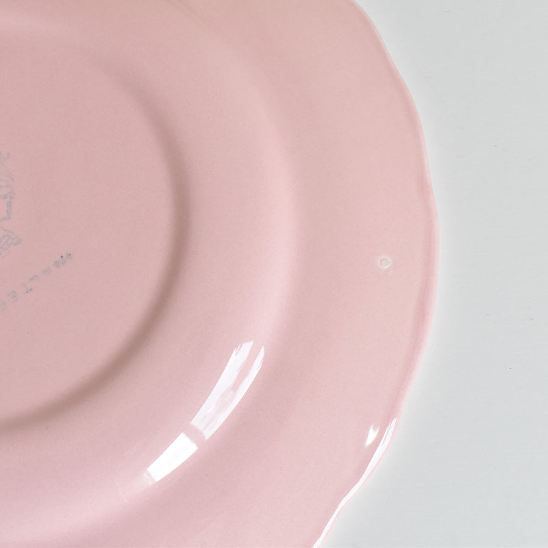 Vintage Plate Saran Petal Rim Pink B