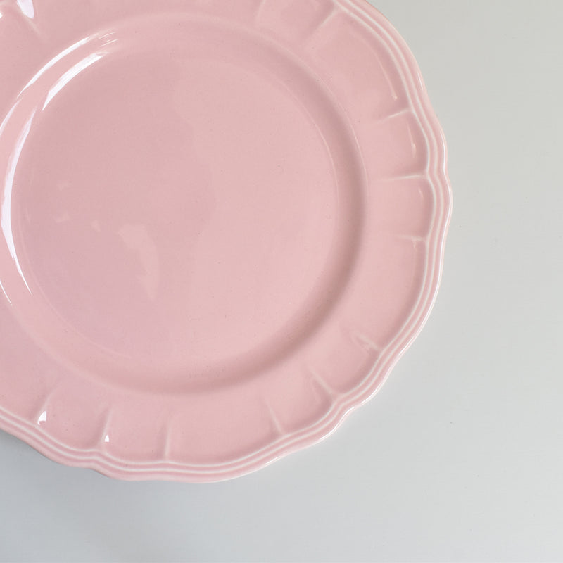 Vintage Plate Salins Flower Rim Pink C