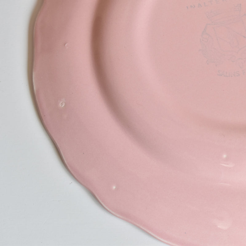 Vintage Plate Salins Flower Rim Pink C