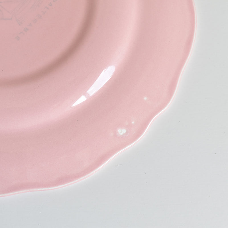 Vintage Plate Salins Flower Rim Pink C
