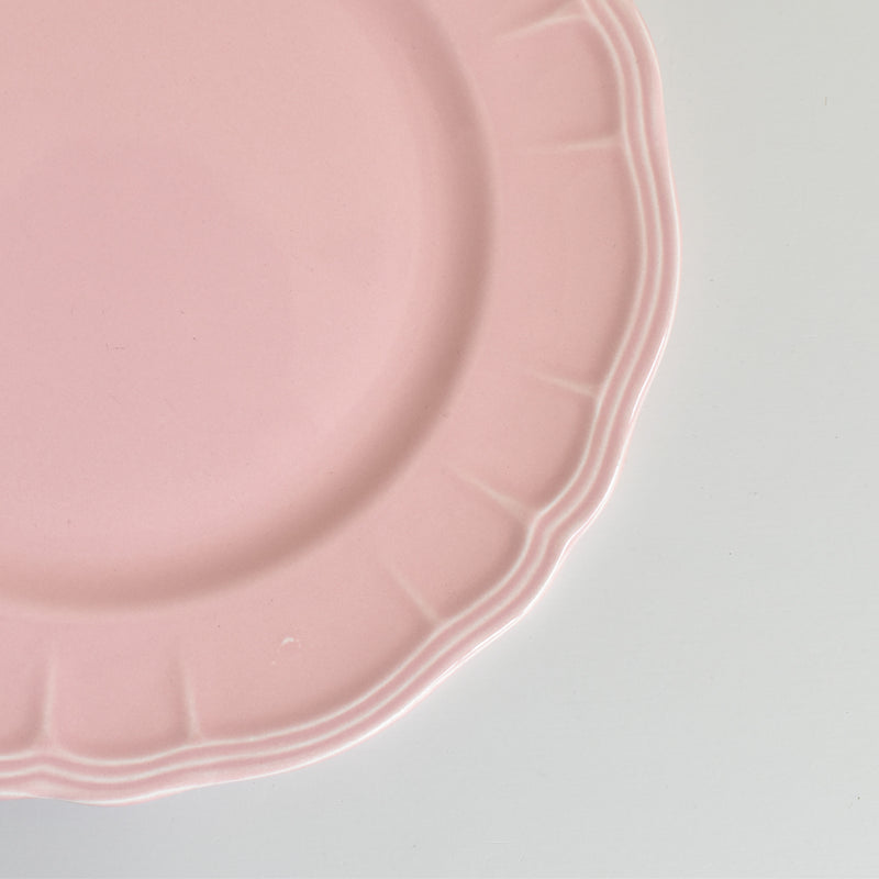 Vintage Plate Sarreguemines Scalloped Pink D