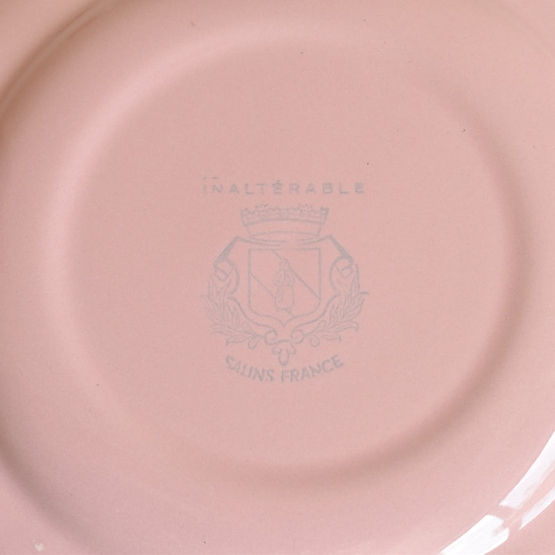 Vintage Plate Sarreguemines Scalloped Pink D