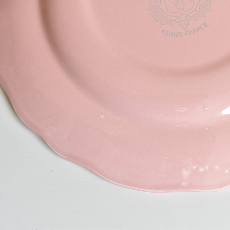 Vintage Plate Sarreguemines Scalloped Pink D