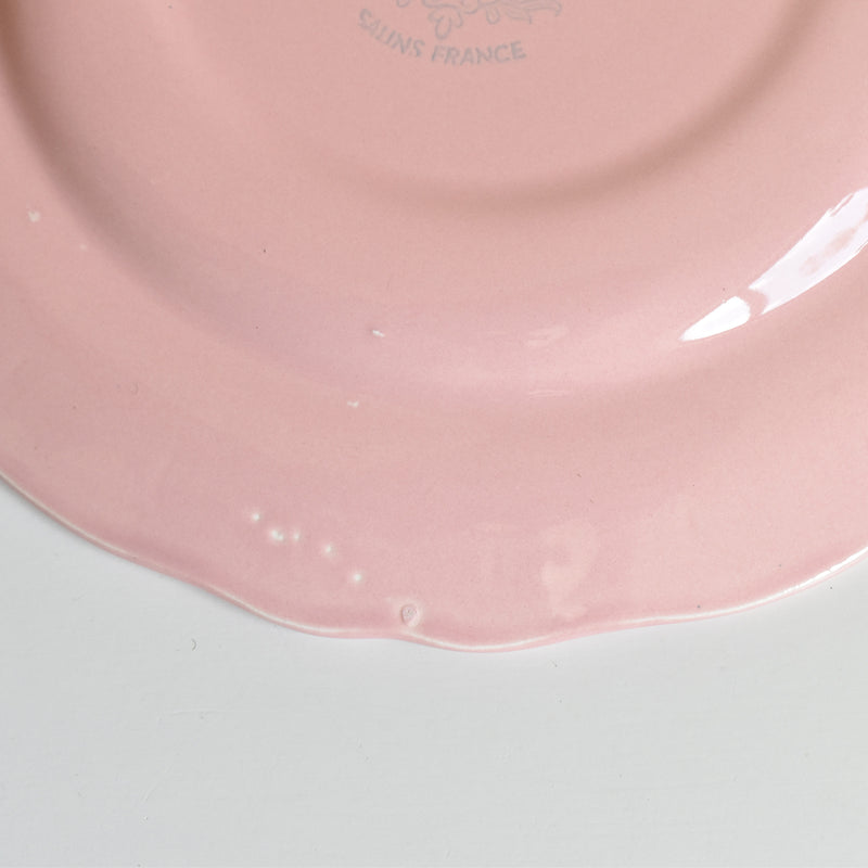Vintage Plate Sarreguemines Scalloped Pink D