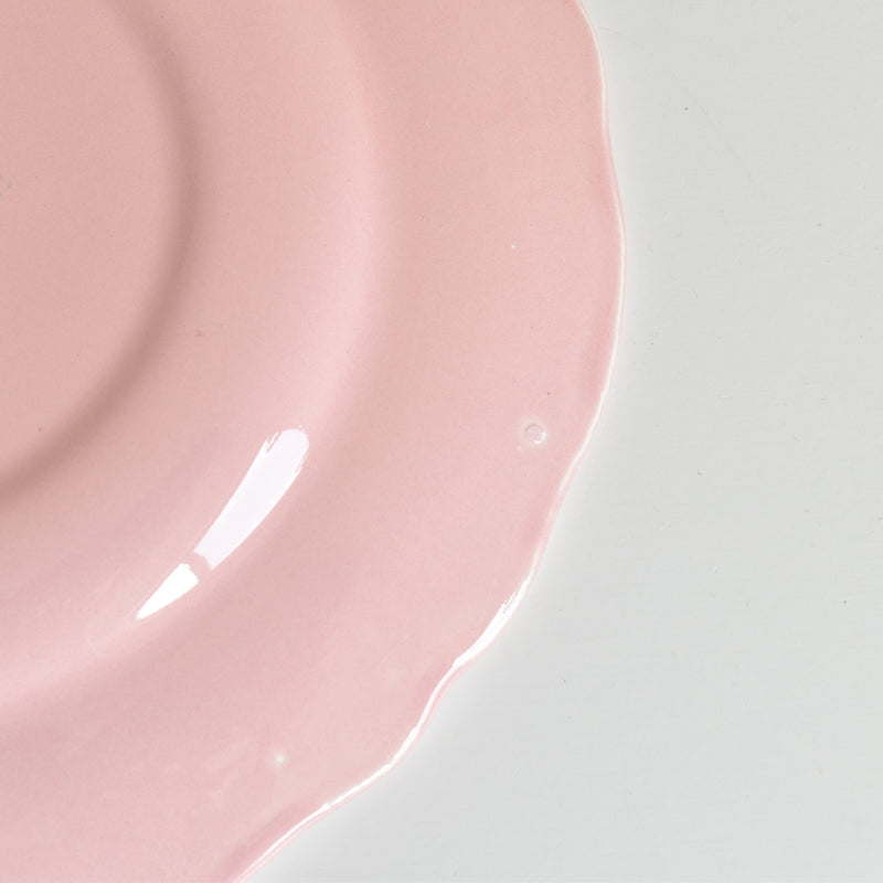 Vintage Plate Sarreguemines Scalloped Pink D