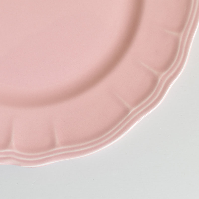 Vintage Plate Sarreguemines Scalloped Pink D