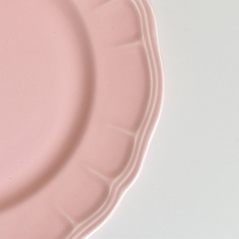 Vintage Plate Sarreguemines Scalloped Pink D