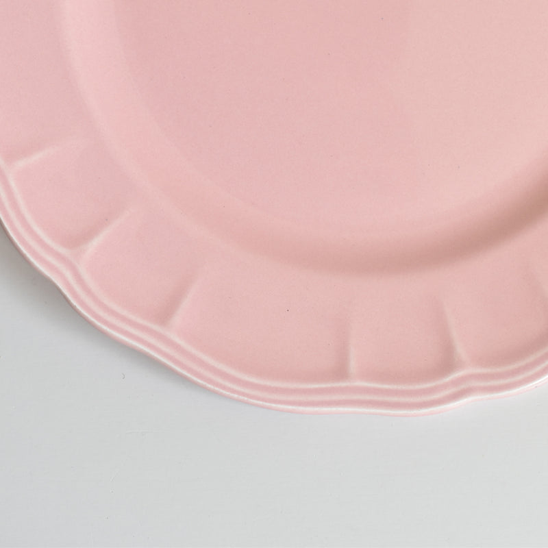 Vintage Plate Sarreguemines Scalloped Pink E