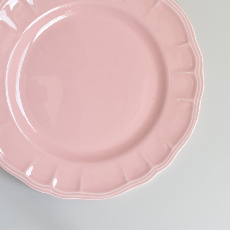 Vintage Plate Sarreguemines Scalloped Pink E