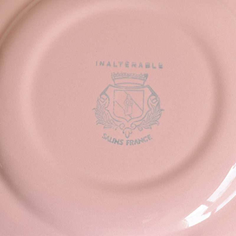 Vintage Plate Sarreguemines Scalloped Pink E