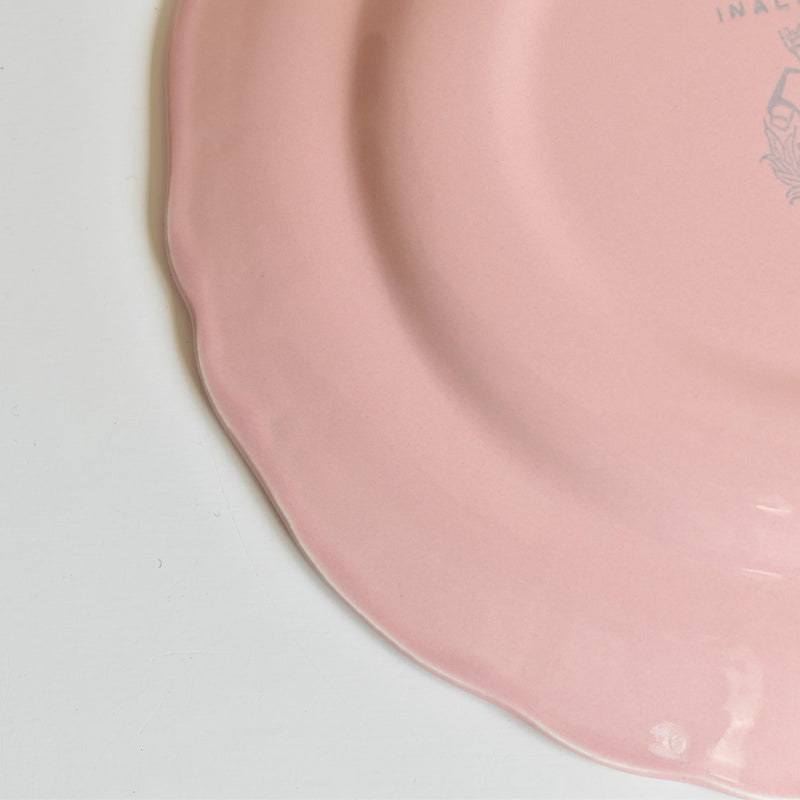Vintage Plate Sarreguemines Scalloped Pink E