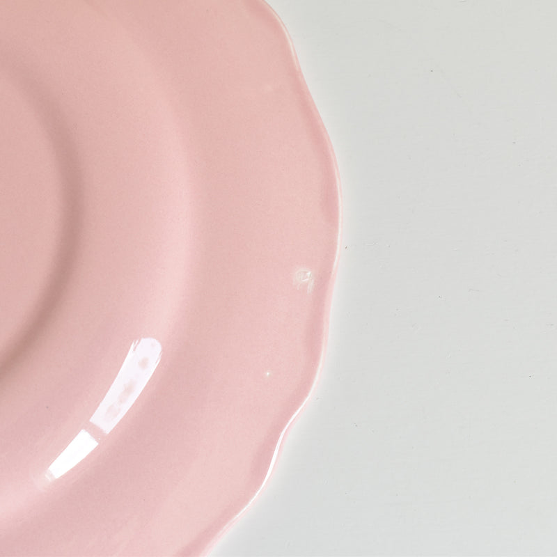 Vintage Plate Sarreguemines Scalloped Pink E