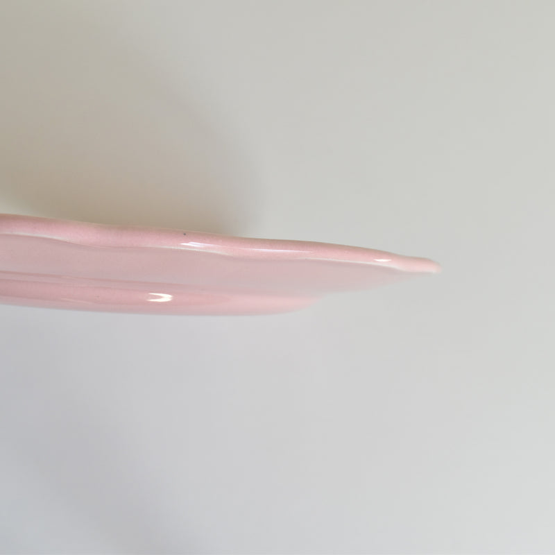 Vintage Plate Sarreguemines Scalloped Pink E