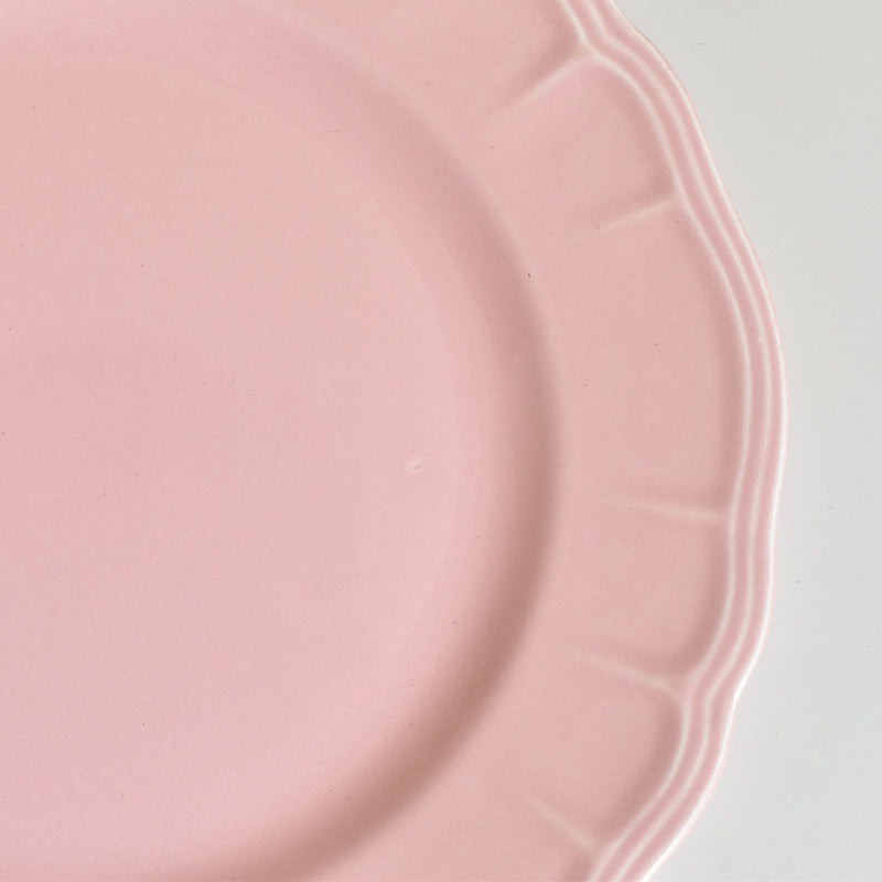 Vintage Plate Sarreguemines Scalloped Pink E