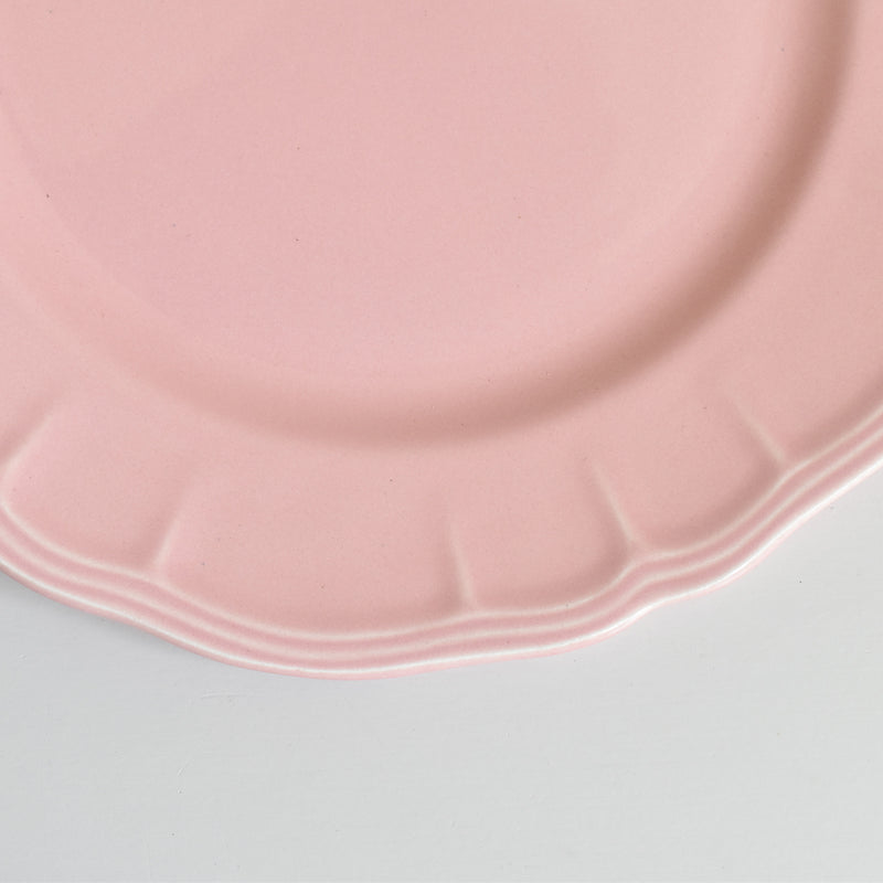 Vintage Plate Sarreguemines Scalloped Pink E