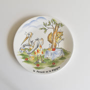 ヴィンテージデザートプレート サルグミンヌ ラ・フォンテーヌの寓話詩 （キツネとコウノトリ）