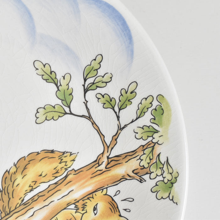 ヴィンテージデザートプレート サルグミンヌ ラ・フォンテーヌの寓話詩 （キツネとコウノトリ）