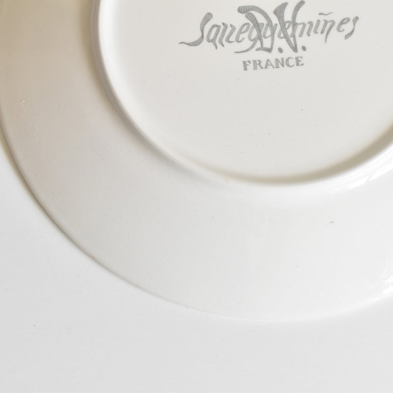 ヴィンテージデザートプレート サルグミンヌ ラ・フォンテーヌの寓話詩 （キツネとコウノトリ）