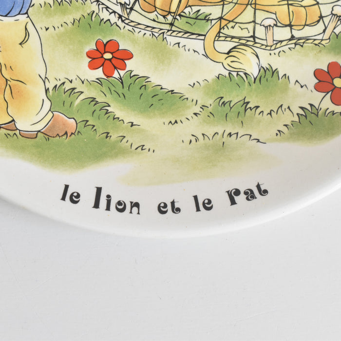 ヴィンテージデザートプレート サルグミンヌ ラ・フォンテーヌの寓話詩（ライオンとネズミ）