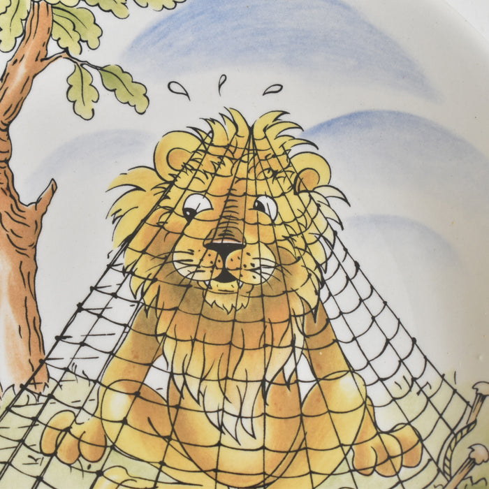 ヴィンテージデザートプレート サルグミンヌ ラ・フォンテーヌの寓話詩（ライオンとネズミ）