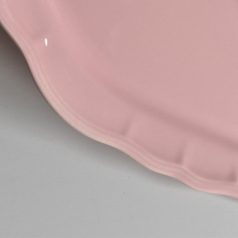 Vintage Sarreguemines Pink Flower Rim Plate A