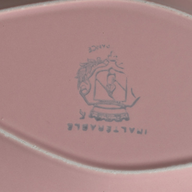 Vintage Sarreguemines Pink Flower Rim Plate A