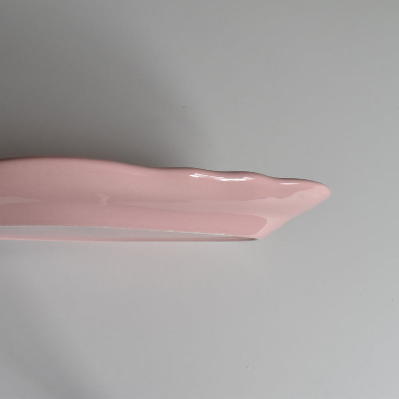 Vintage Sarreguemines Pink Flower Rim Plate A