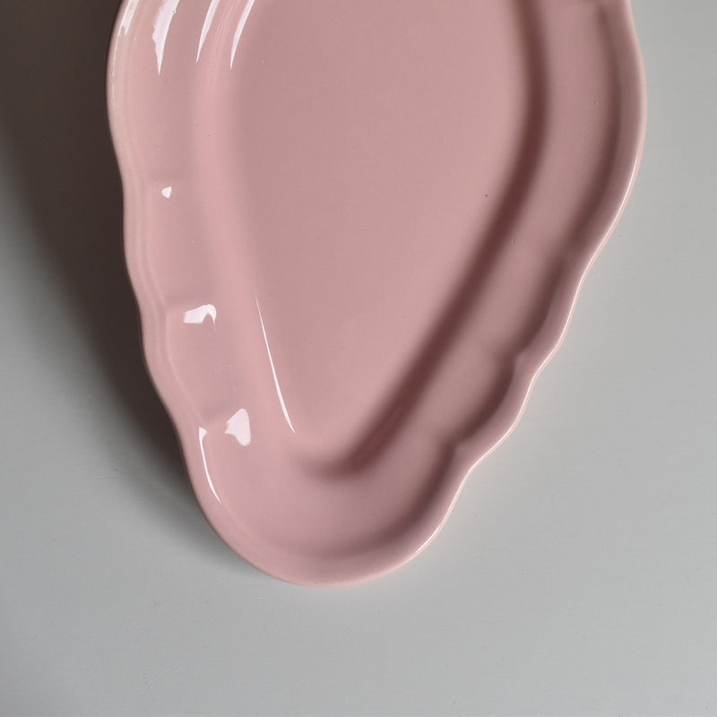 Vintage Sarreguemines Pink Flower Rim Plate A