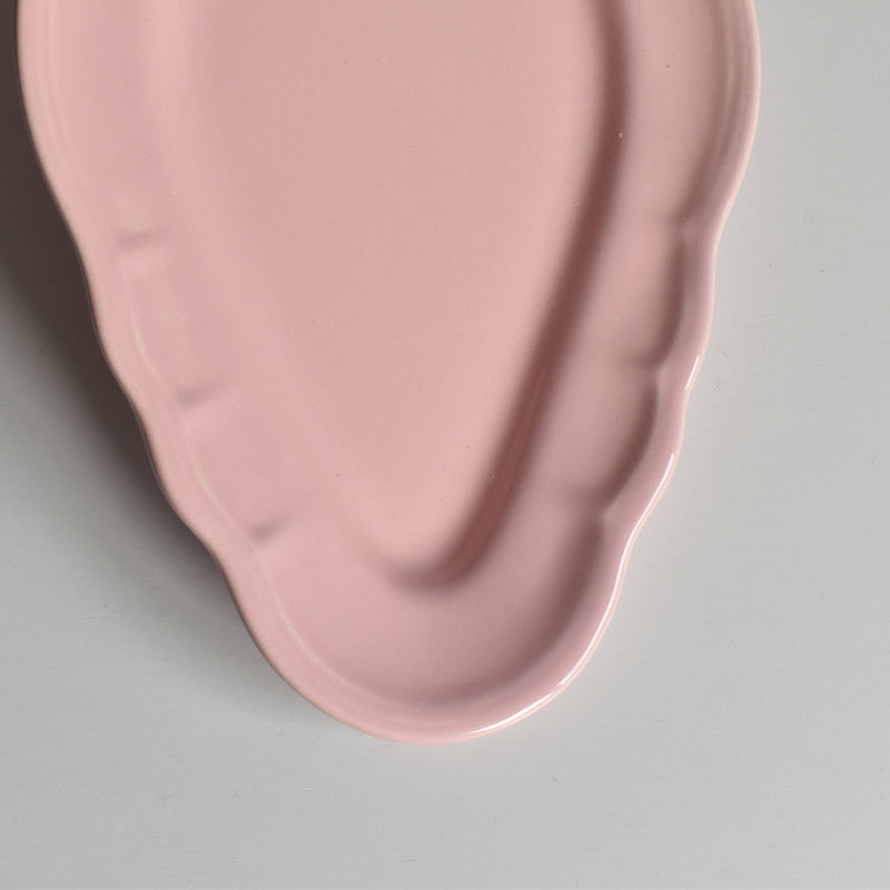 Vintage Raviere Salins Flower Rim Pink B