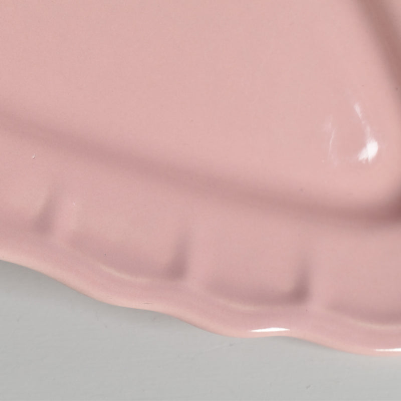 Vintage Raviere Salins Flower Rim Pink B