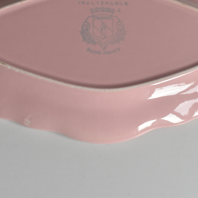 Vintage Raviere Salins Flower Rim Pink B